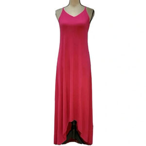 Tabitha Webb Womens Maxi Dress Hot Pink High Low Spaghetti Strap Sz XS